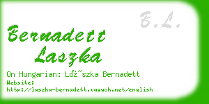bernadett laszka business card
